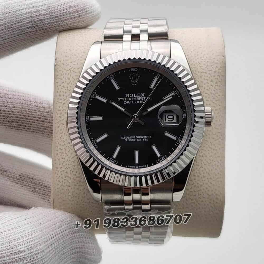 Rolex Datejust Bright Black Dial 41mm Jubilee Bracelet High Quality Swiss Automatic First Copy Watch Billionare Watches